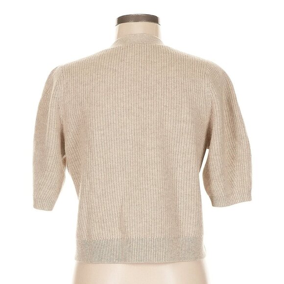 Sister Katie Cameron Short Sleeved Cashmere Cardigan Beige Medium - Picture 3 of 4